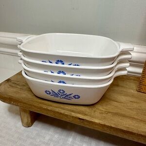 Vintage Petite CorningWare Corn Flower Baking Dishes